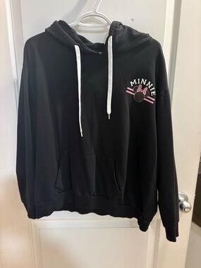 Disney Minnie Black Hoodie with Pink Accent